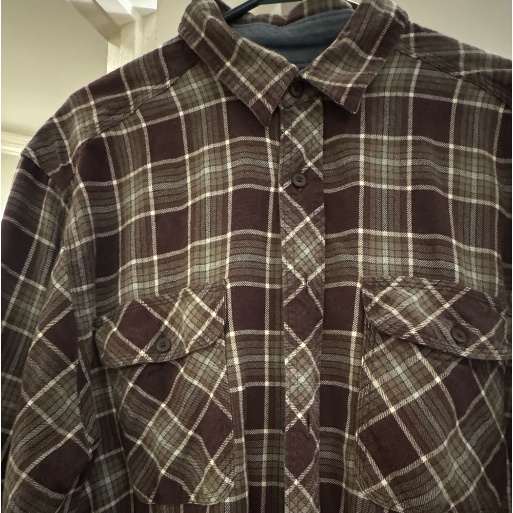 Woolrich men’s flannel shirt browns grays XL
